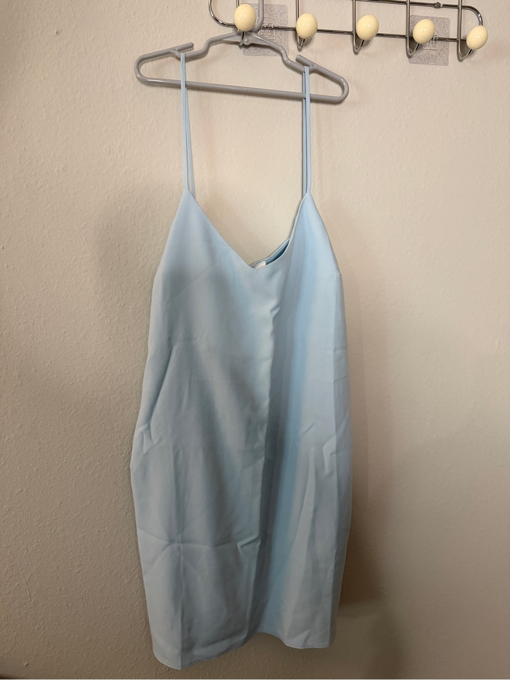 Missguided Light Blue Satin Cami Slip Dress